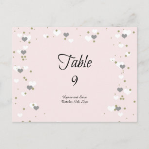 Pink Hearts and Dots Table Seating Card