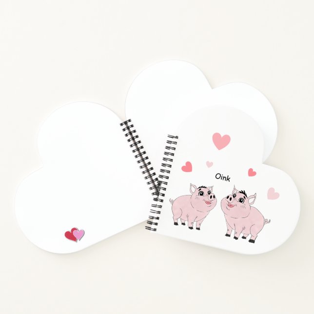 Pink hearts and piggy notebook (Inside)