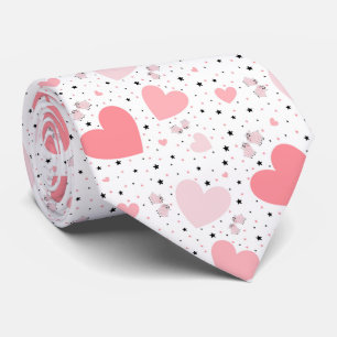 Pink hearts and piggy tie