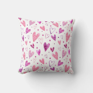 Pink Hearts and Polka Dots: Romantic Delight. Cushion
