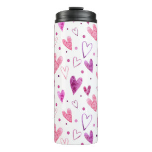 Pink Hearts and Polka Dots: Romantic Delight. Thermal Tumbler