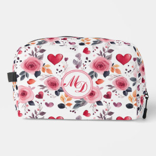 Pink Hearts and Roses  Dopp Kit