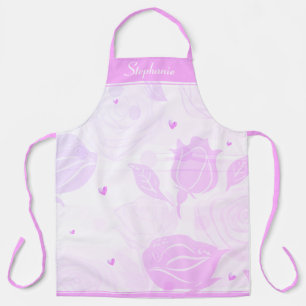 Pink Hearts and Vintage Roses  Apron
