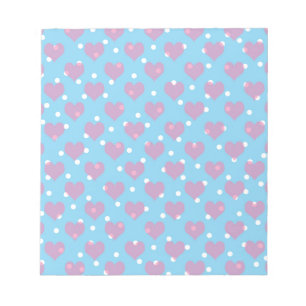 Pink hearts and white polka dots notepad