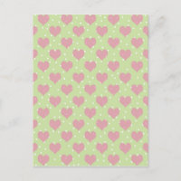 Pink hearts and white polka dots pattern