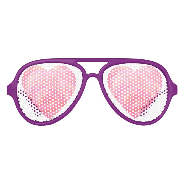 Pink Hearts Aviator Sunglasses (Front)
