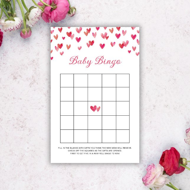 Pink Hearts Baby Bingo Game (Creator Uploaded)