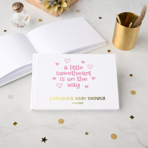 Pink Hearts Baby Shower Guest Book