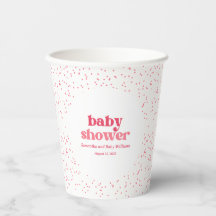 Pink Hearts Baby Shower Paper Cup