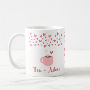 Pink   Hearts   Background    Tea - Adoro Coffee Coffee Mug