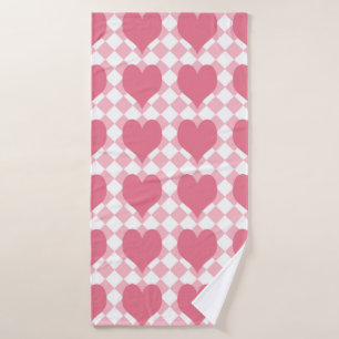 Pink Hearts Bath Towel
