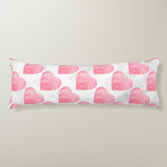 Pink Hearts Body Cushion (Front)