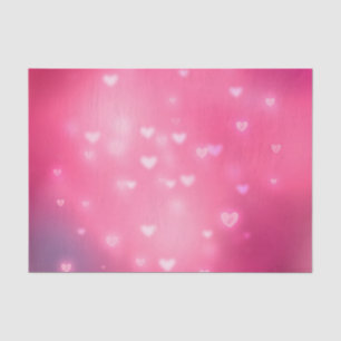 Pink Hearts Bokeh Birthday Tissue Paper