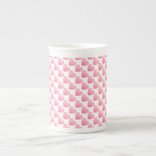 Pink Hearts Bone China Mug