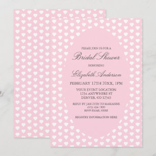 Pink Hearts Bridal Shower Invitation