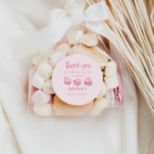 Pink Hearts Bridal Shower Party Favour Classic Round Sticker