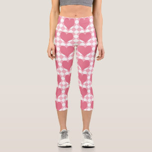 Pink Hearts Capri Leggings