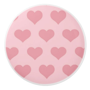 Pink Hearts Ceramic Door knob
