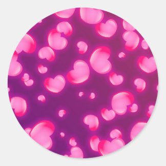 Pink Hearts Classic Round Sticker
