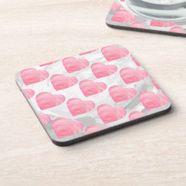 Pink Hearts Coaster (Left Side)