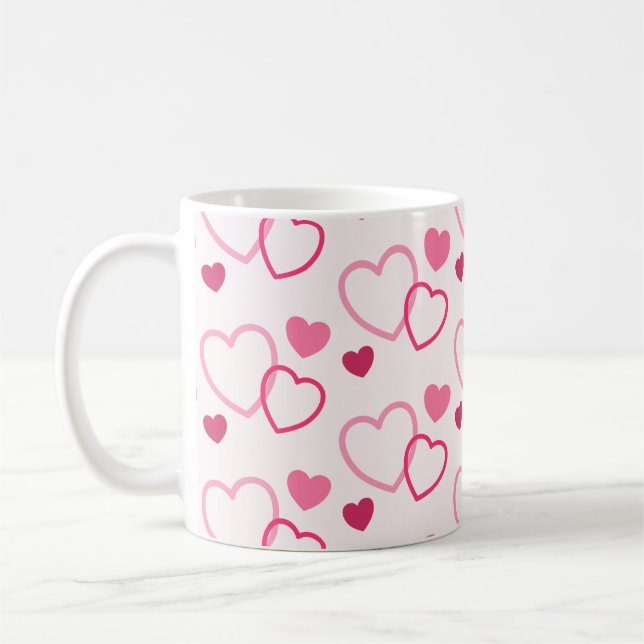 Pink Hearts Coffee Mug (Left)