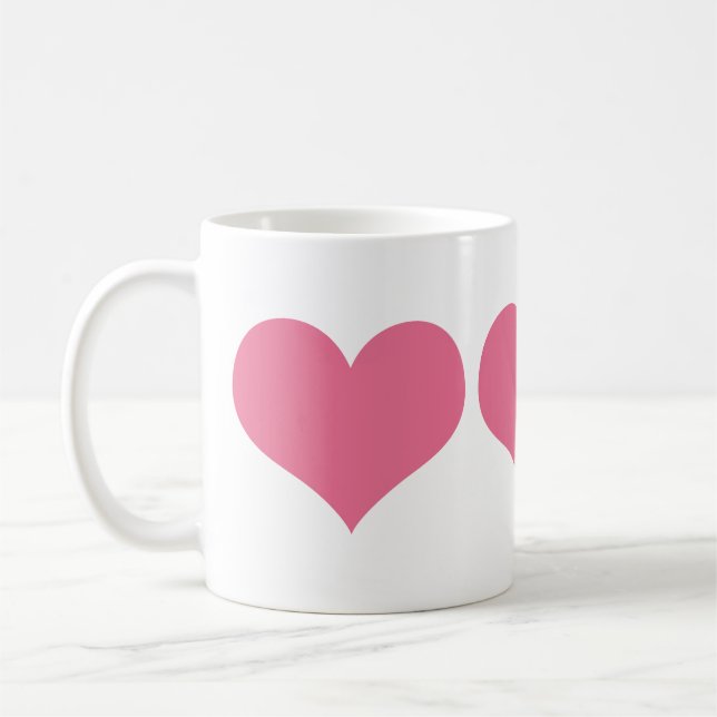 Pink Hearts Coffee Mug (Left)