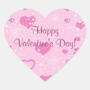 Pink Hearts Confetti Valentine Heart Sticker