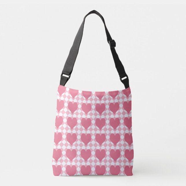 Pink Hearts Crossbody Bag (Front)