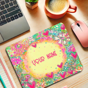 Pink Hearts Custom Inspirivity Mousepad