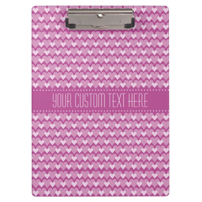 Pink Hearts custom message board Clipboard (Front)