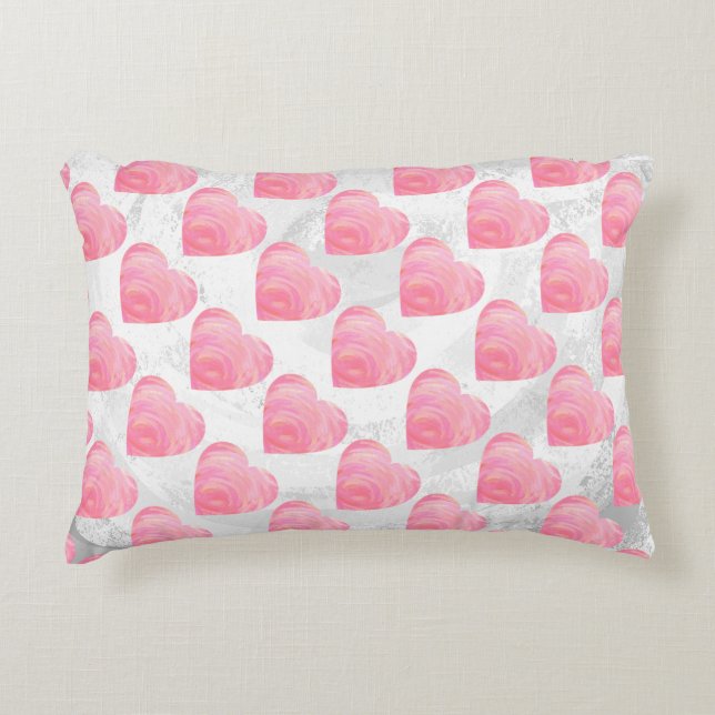 Pink Hearts Decorative Cushion (Front)