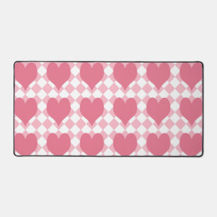 Pink Hearts Desk Mat