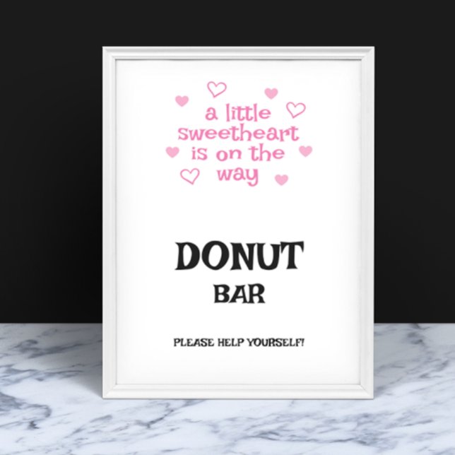 Pink hearts Donut Bar Shower Sign (Creator Uploaded)