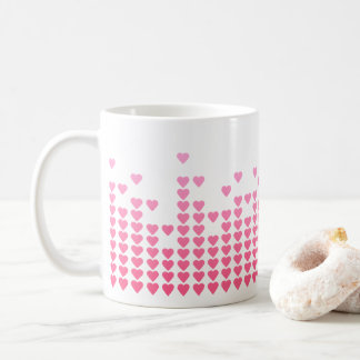 Pink Hearts Equalizer Music Geek Coffee Mug