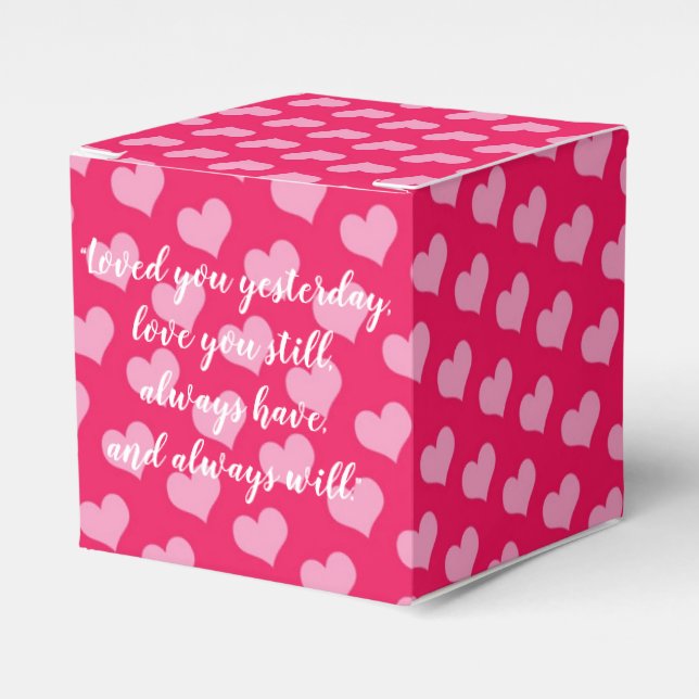 Pink Hearts Favour Box (Front Side)