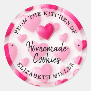 Pink Hearts From the Kitchen of Product Classic Round Sticker