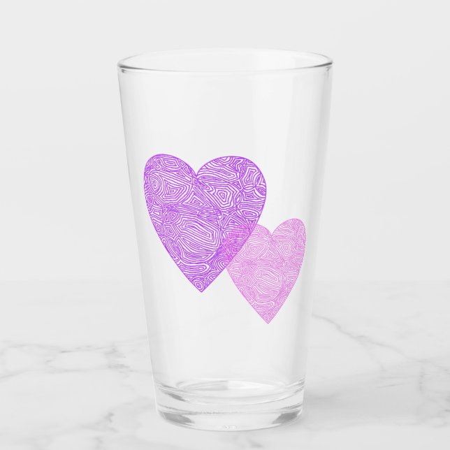 Pink Hearts Glass (Front)