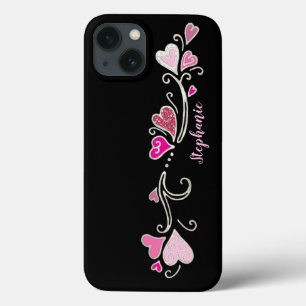 Pink Hearts Glitter Accent Doodle Art  Case-Mate i iPhone 13 Case