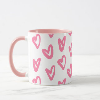 Pink Hearts Grahpic Art Mug