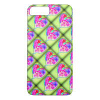 pink hearts green diamonds