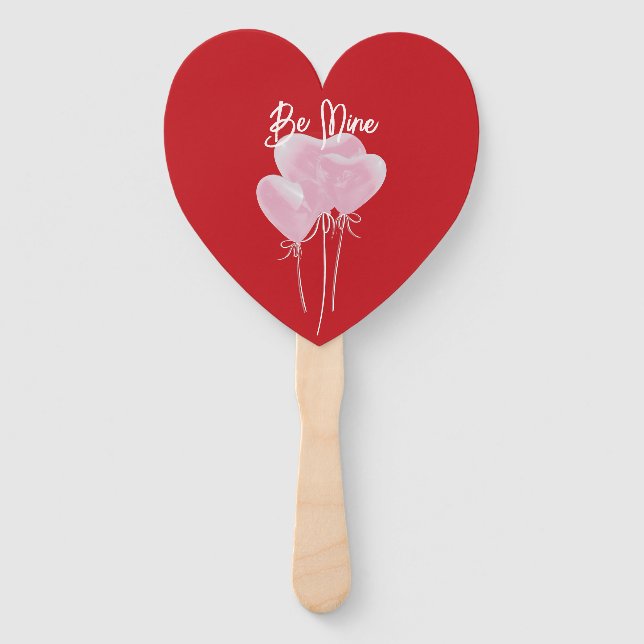 Pink Hearts Hand Fan (Front)