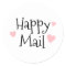 Pink Hearts Happy Mail Classic Round Sticker