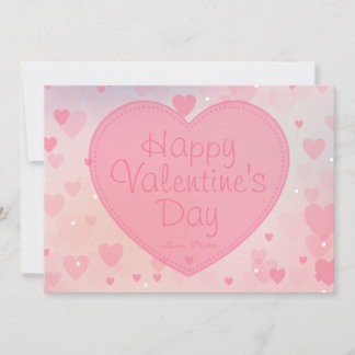 Pink Hearts Happy Valentine's Day Card for Her