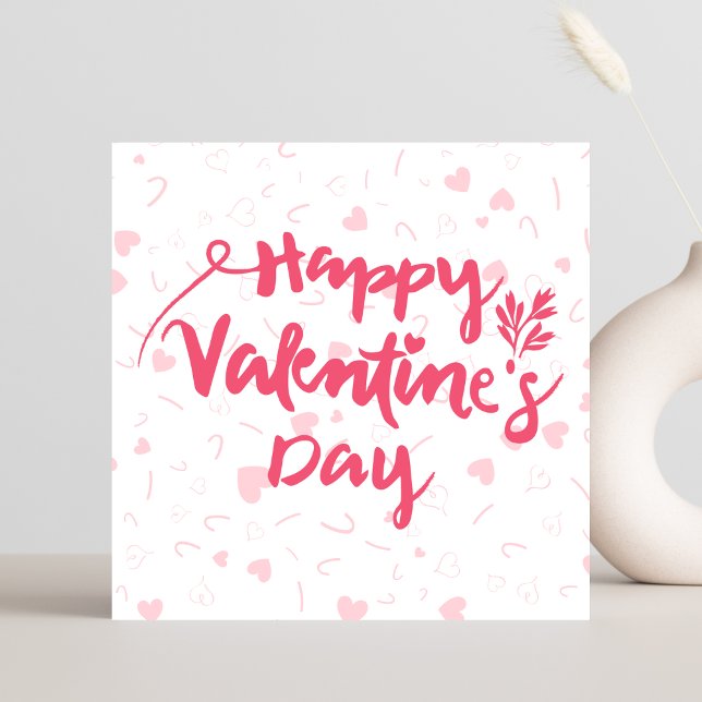 Pink hearts Happy Valentine's Day Holiday Card (Creator Uploaded)