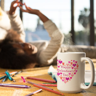 Pink Hearts Happy Valentines Day Mug