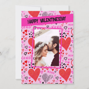 Pink Hearts Happy Valentine's Day  Photo