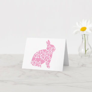 Pink Hearts I love you Bunny Card