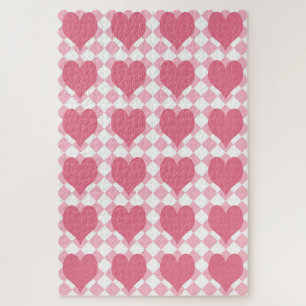 Pink Hearts Jigsaw Puzzle