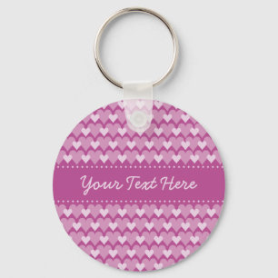 Pink Hearts key chain, customize Ring