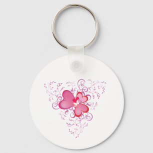 Pink Hearts Key Ring